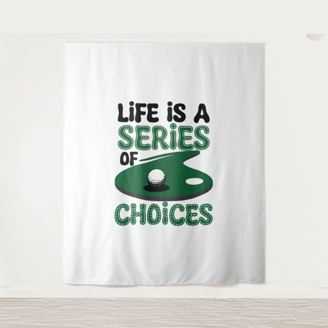 Tapiz La vida es una serie de opciones, el golf (Anverso)