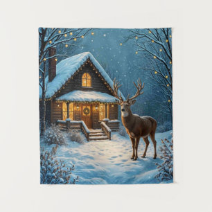 Tapiz La visita de Navidad nevada de Big Buck