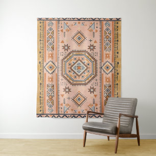 Tapiz Laberinto Dorado – Geometría Marroquí Moderna