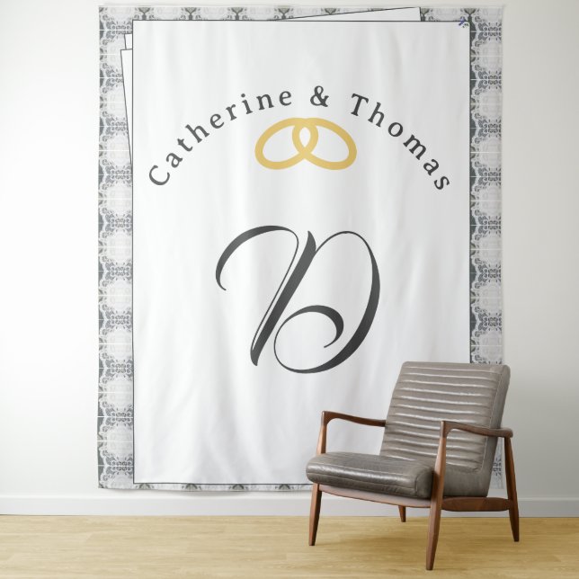 Tapiz Lace blanco y Rosa deja Boda (In situ)