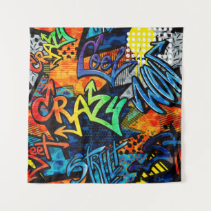 Tapiz Ladrillos de graffiti: Resumen urbano