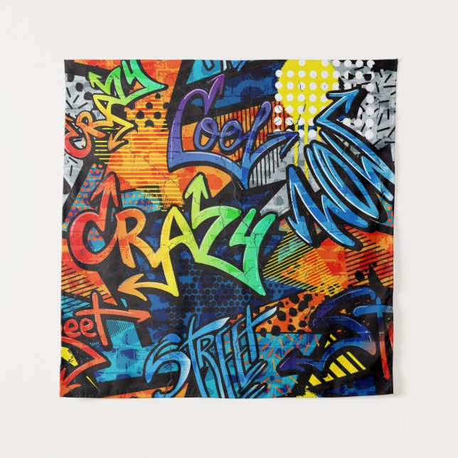 Tapiz Ladrillos de graffiti: Resumen urbano (Anverso)