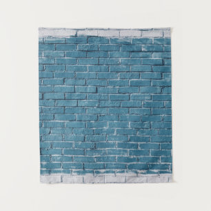 Tapiz Ladrillos de hormigón gris pintados de azul