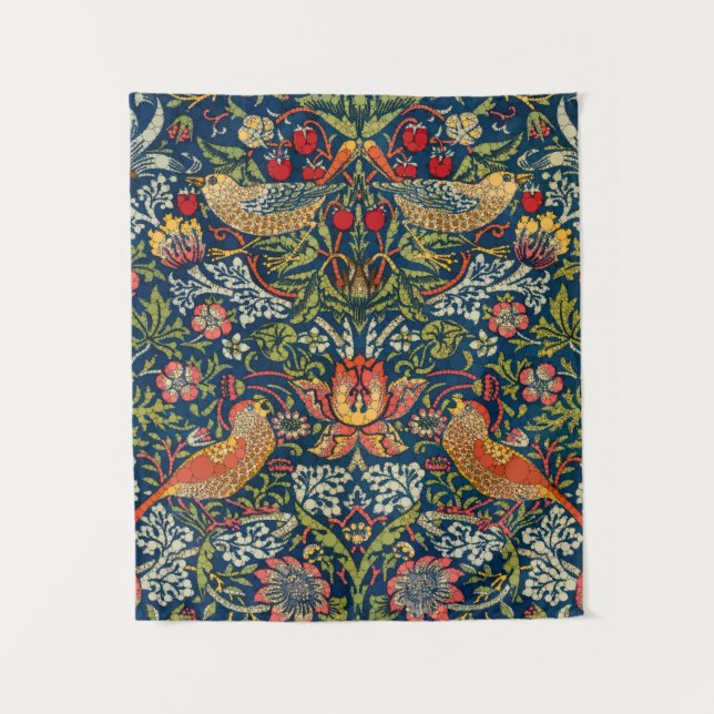 Tapiz Ladrón de fresa, puntos después de William Morris (Anverso)