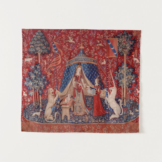 Tapiz Lady and Unicorn Medieval Tapestry Desire (Anverso (horizontal))