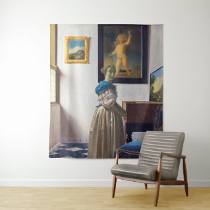 Tapiz Lady parada en un Virginal, Johannes Vermeer