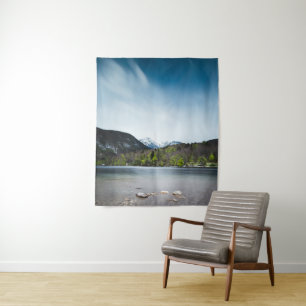 Tapiz Lago Bohinj con Alpes en Eslovenia