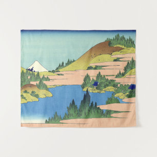 Tapiz Lago Hokusai Hakone en la provincia de Sagami