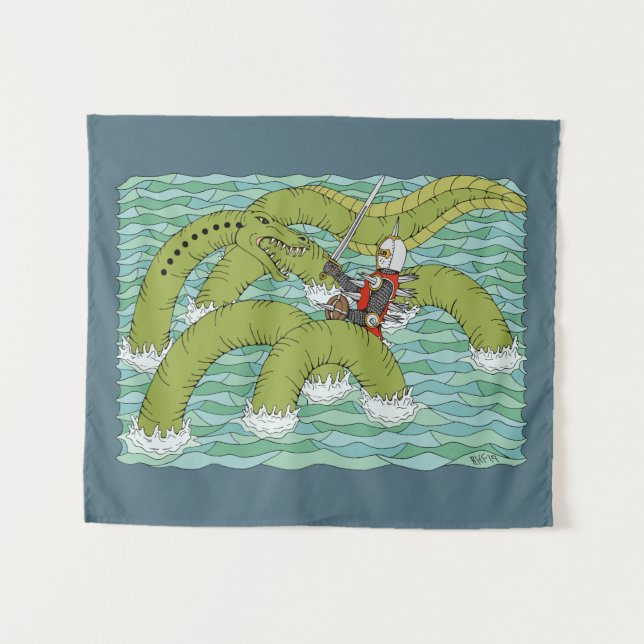 Tapiz Lambton Worm y Knight (Anverso (horizontal))