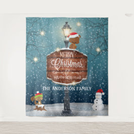 Tapiz Lámpara de campo de Woodland posteó lindos animale