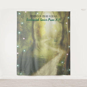 Tapiz Lámparas de hadas boscosas encantadas fondo de pro