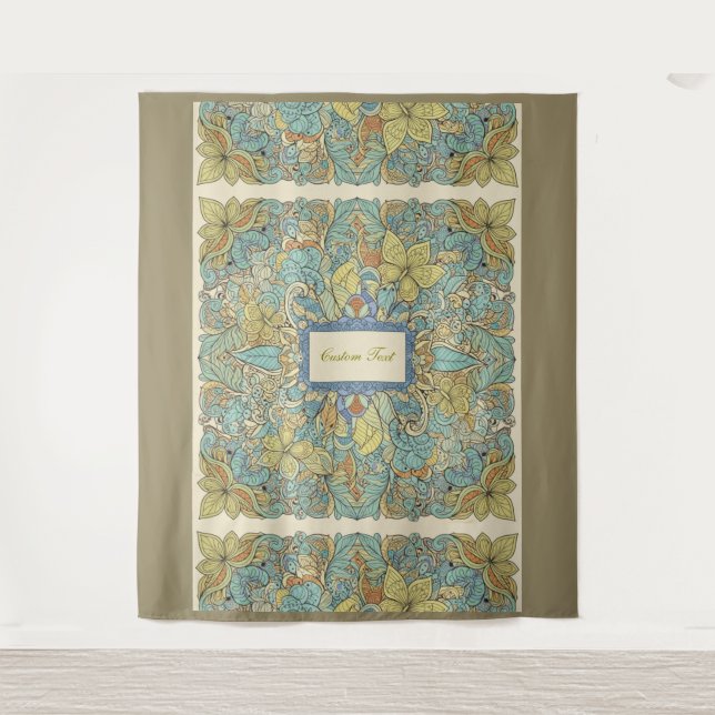 Tapiz Large Intricate Floral Wall Tapestry (Anverso)