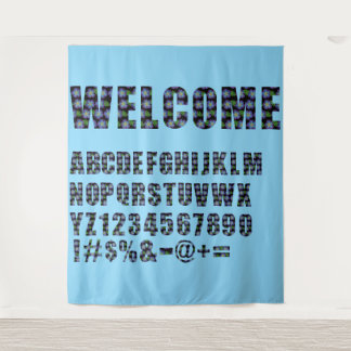 Tapiz Las Letras Florales Azules Hacen Su Propio Fondo