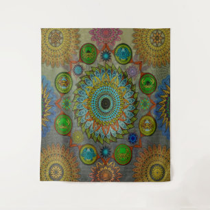 Tapiz Las leyes de Brachyura arte de mandala simbólica