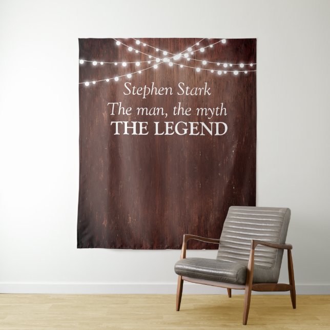 Tapiz las luces de cadena de madera de cumpleaños de la  (In situ)