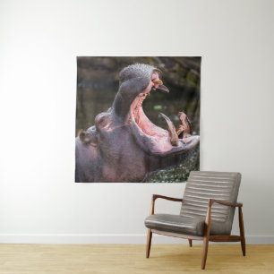 Tapiz Las mandíbulas masivas de Hippo