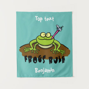 Tapiz Las ranas gobiernan personalizado de rana verde di