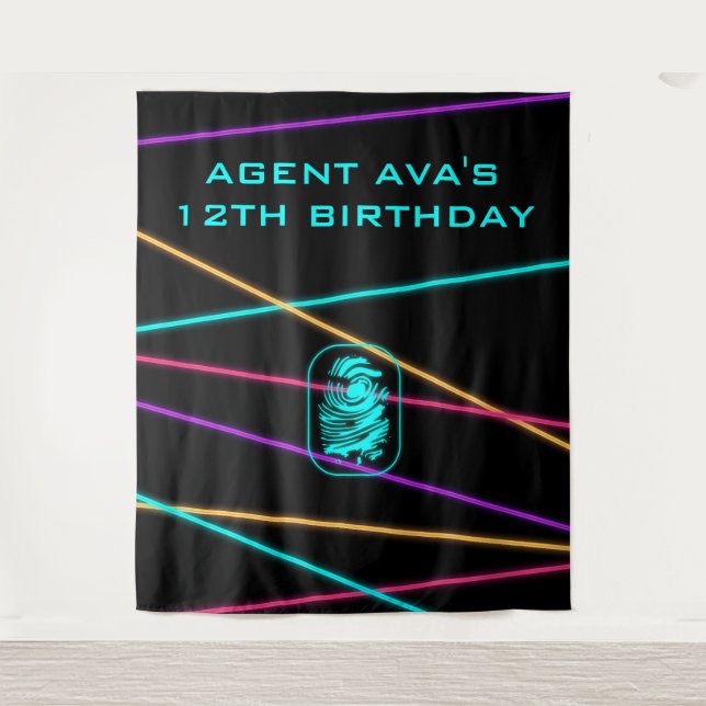 Tapiz Láser de Fiesta de Espías Personalizada (Anverso)