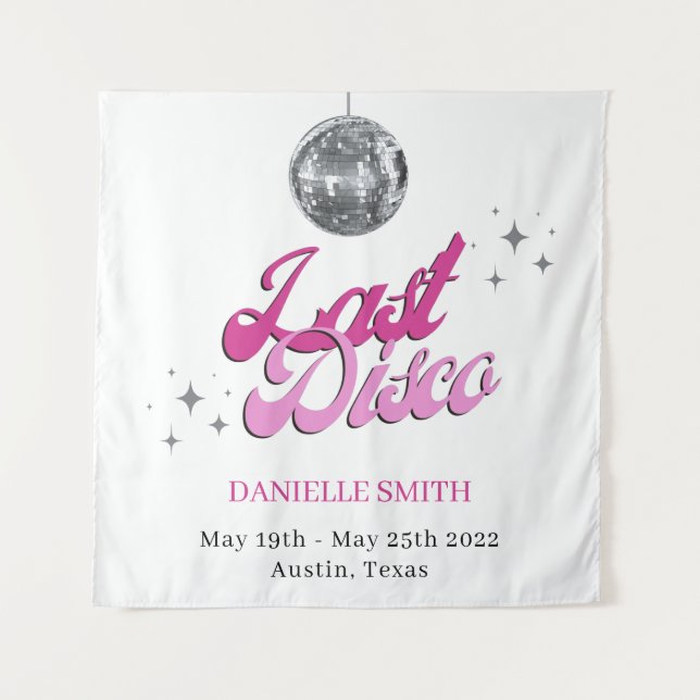 Tapiz Last Disco Bachelorette Theme Ball Photo backdrop (Anverso)