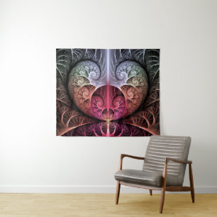 Tapiz Latido, Arte fractal de fantasía surrealista abstr