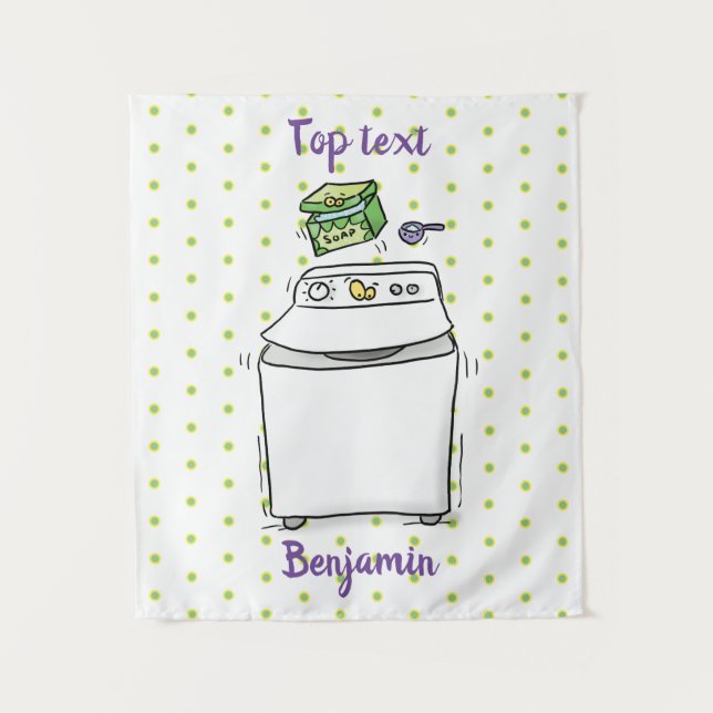 Tapiz Lavadora de lavadora, lavadora, lavadora, ilustrac (Anverso)