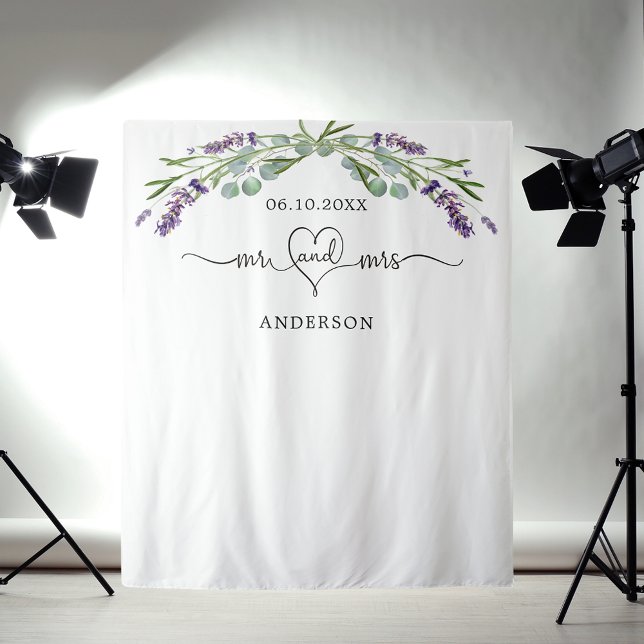 Tapiz Lavender Mr mrs boda de fondo de foto de corazón (Subido por el creador)