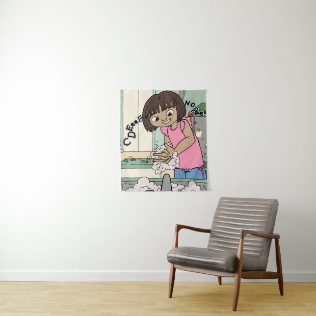 Tapiz Lávese las manos (In situ)
