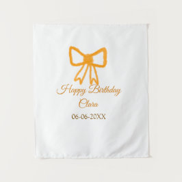 Tapiz Lazo de acuarela naranja amarillo cumpleaños retro