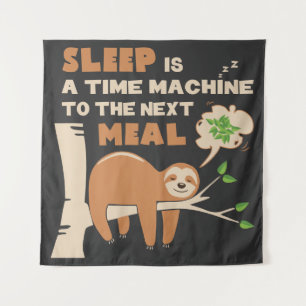 Tapiz Lazybone Sloth quien ama comer y deliciosa comida