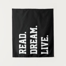 Tapiz Lea el sueño vivo. Arte de motivación de encargo