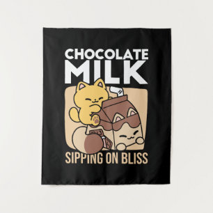 Tapiz Leche de Chocolate Sorbiendo Felicidad – Comida pa