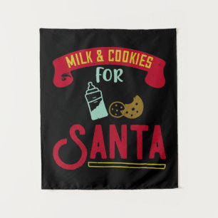 Tapiz Leche y galletas para Santa