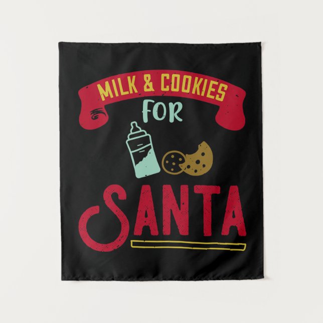 Tapiz Leche y galletas para Santa (Anverso)