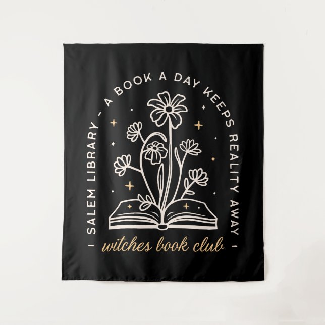 Tapiz Lector de fantasía de libros del club Witchy (Anverso)