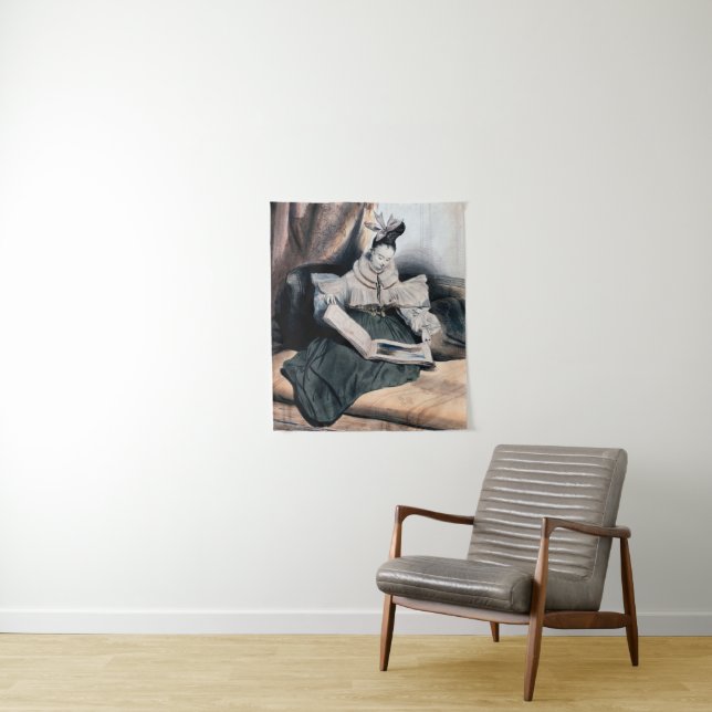 Tapiz Lectura elegante de Lady - Impresión de arte vinta (In situ)