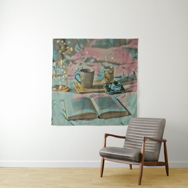 Tapiz Leer libros, beber café (In situ)