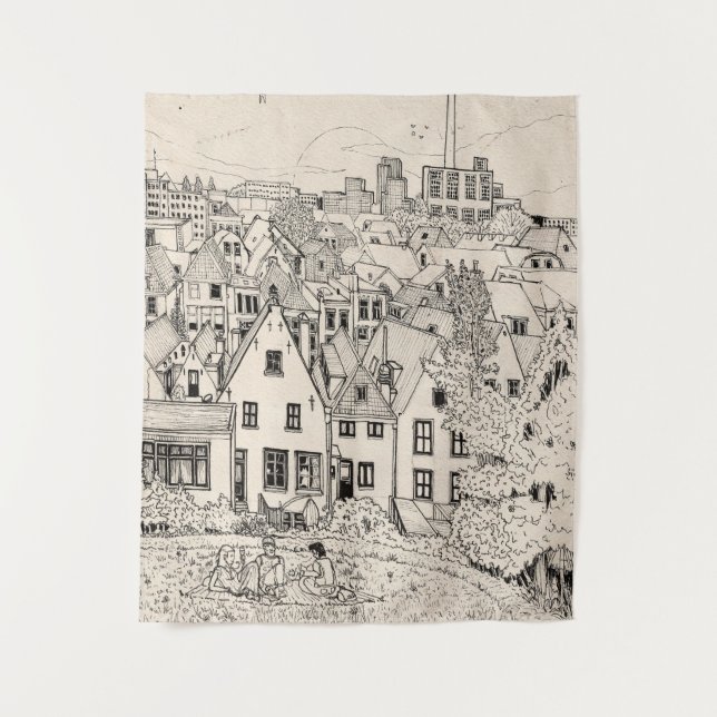 Tapiz Leiden South Holland Holanda Planeación de lápiz d (Anverso)