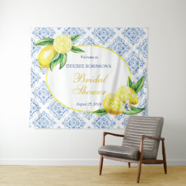 Tapiz Lemon Bridal Shower Blue Tile fondo italiano