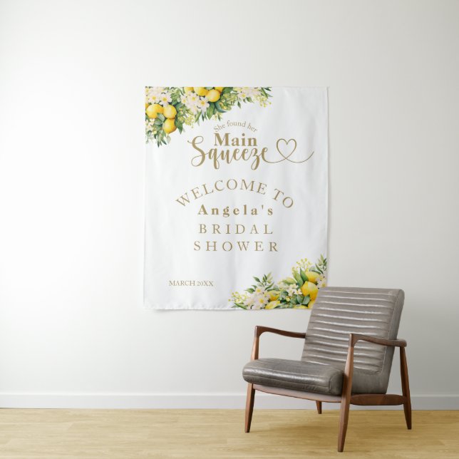 Tapiz Lemon Elegant Moderno Summer Bridal Shower (In situ)