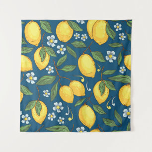Tapiz Lemones Amarillos: Patrón de fruta tropical.