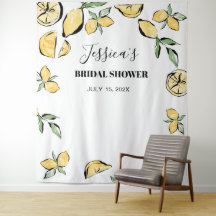 Lemons Bridal Shower Backdrop Estuche de fotos