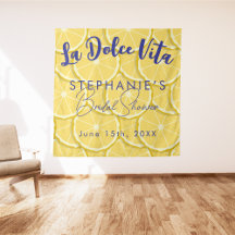 Lemons Bridal Shower Photo Booth Tapestry