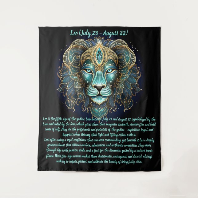 Tapiz Leo Zodiac – Radiant Strength and Solar Majesty (Anverso)