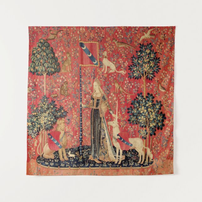 Tapiz León de DAMA Y UNICORN, Flores de Fantasía, Animal (Anverso)