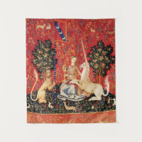 León de la SEÑORA Y del UNICORNIO, flores de la