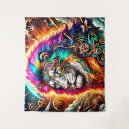 Tapiz León de Steampunk