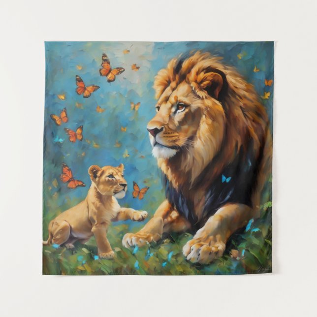 Tapiz León Y Cubo (Anverso)