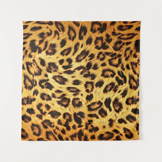 Tapiz Leopard de moda: Patrón de diseño de piel. (Anverso)