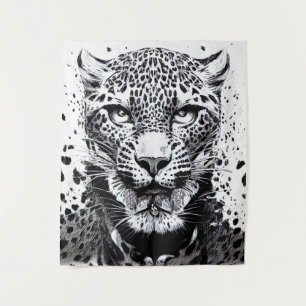 Tapiz Leopard Jaguar Wild Nature Ilustracion Line Epic