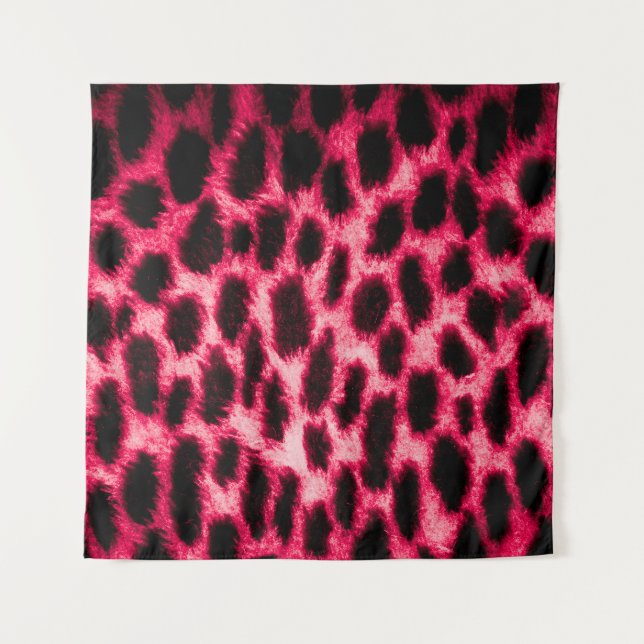 Tapiz Leopard Leather: Textura Rojo-Negro. (Anverso)